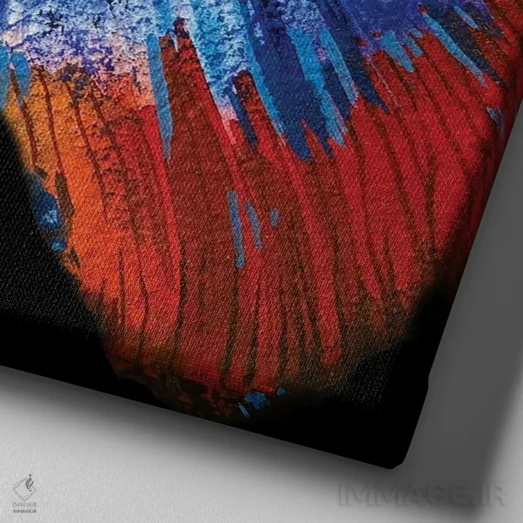 تابلو دکوراتیو مطالعه بتا اثر لیام کوموات - نمای نزدیک بافت بوم