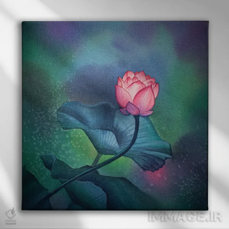 تابلو دکوراتیو رز شفق شمالی اثر لیام کوموات - نمای روبهرو روی دیوار