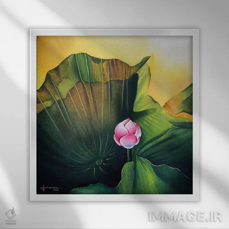 تابلو دکوراتیو شکوفه II اثر لیام کوموات - نمای قابدار سفید