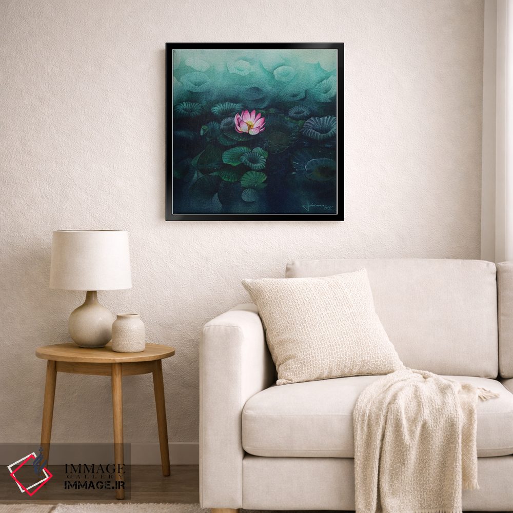 تابلو دکوراتیو برگ های نیلوفر اثر لیام کوموات - D6B