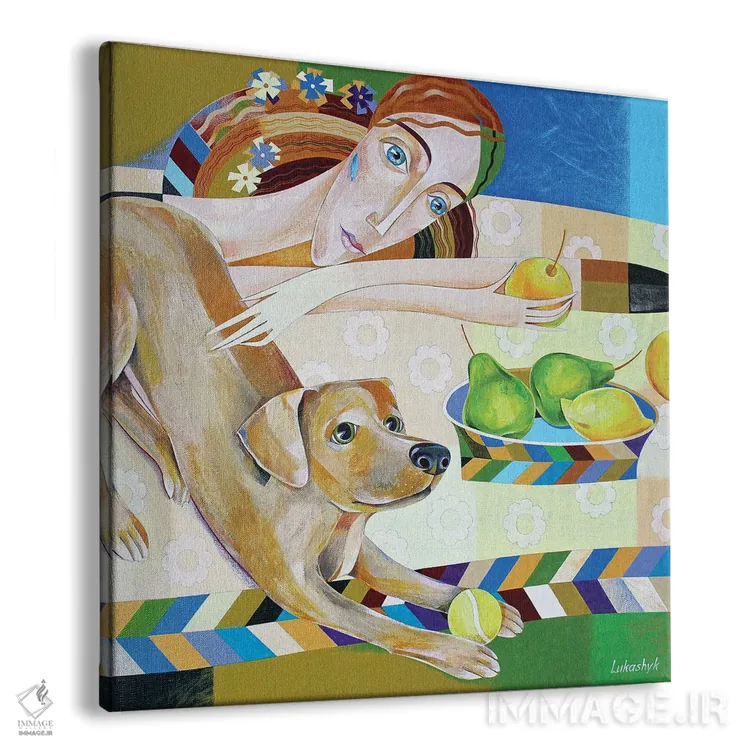 تابلو دکوراتیو پیک نیک دونفره اثر نلی لوکاشیک - نمای پرسپکتیو محصول
