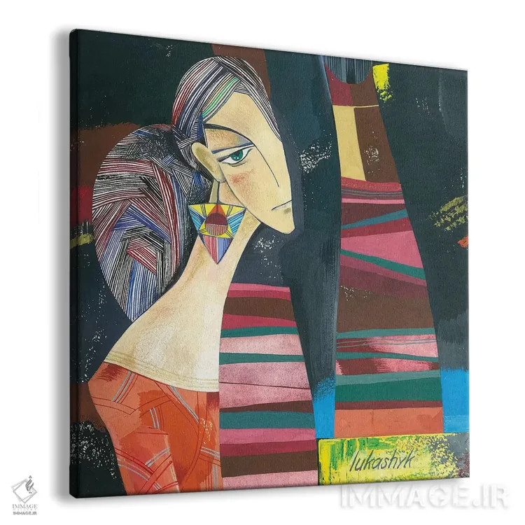 تابلو انتزاعی دوست دخترها اثر نلی لوکاشیک - نمای پرسپکتیو محصول