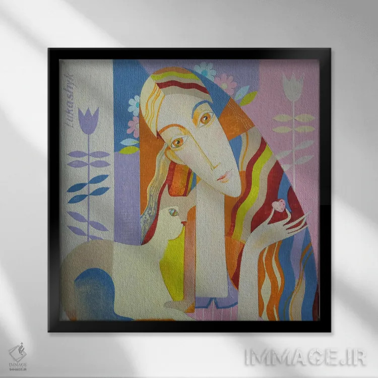 تابلو دکوراتیو توت فرنگی اثر نلی لوکاشیک - نمای قابدار مشکی