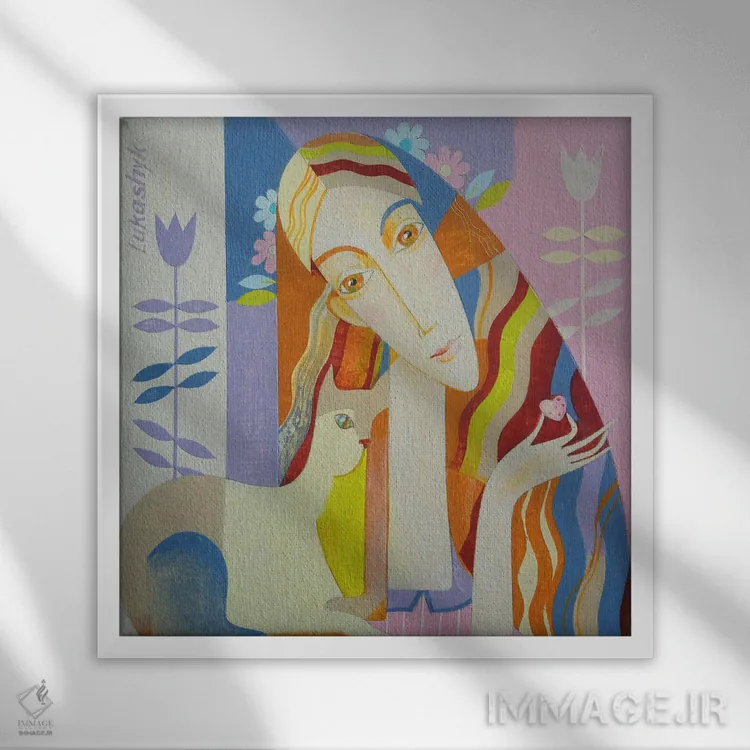 تابلو دکوراتیو توت فرنگی اثر نلی لوکاشیک - نمای قابدار سفید