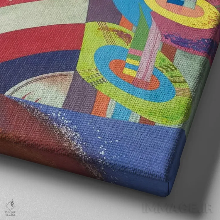 تابلو دکوراتیو پادشاهی دهم اثر نلی لوکاشیک - نمای نزدیک بافت بوم