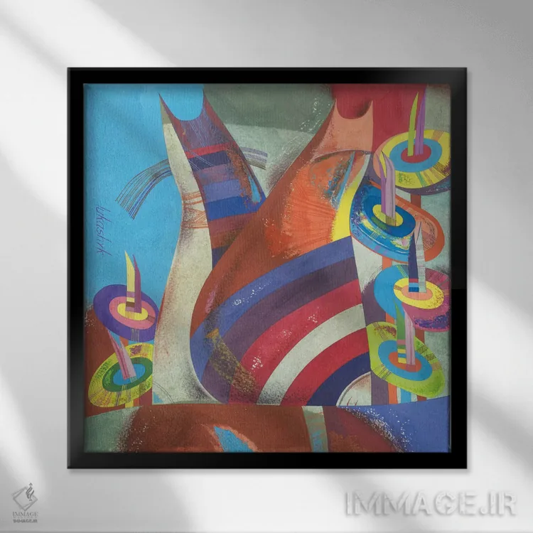 تابلو دکوراتیو پادشاهی دهم اثر نلی لوکاشیک - نمای قابدار مشکی