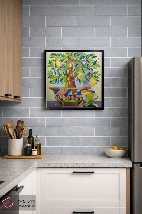 تابلو دکوراتیو چای لیمو اثر نلی لوکاشیک - D5B
