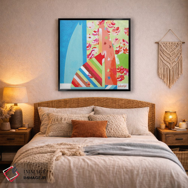 تابلو انتزاعی کنار درخت ساکورا اثر نلی لوکاشیک - D2B