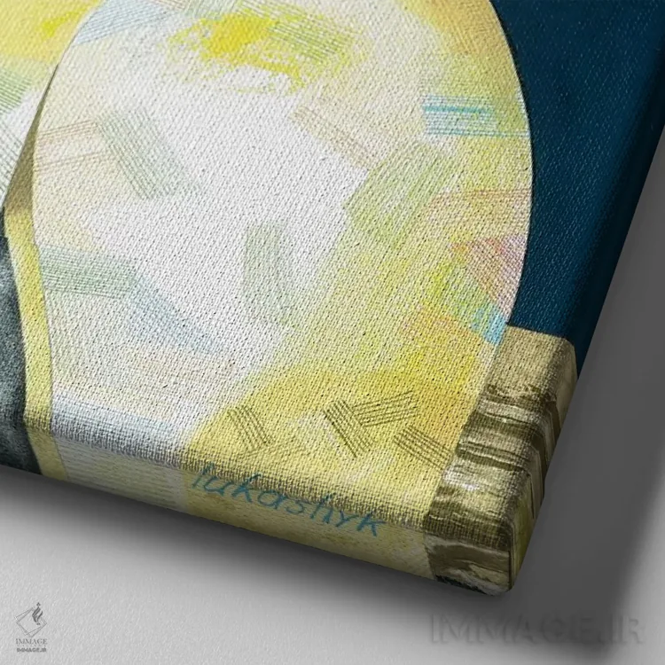 تابلو انتزاعی گربه مرکباتی اثر نلی لوکاشیک - نمای نزدیک بافت بوم