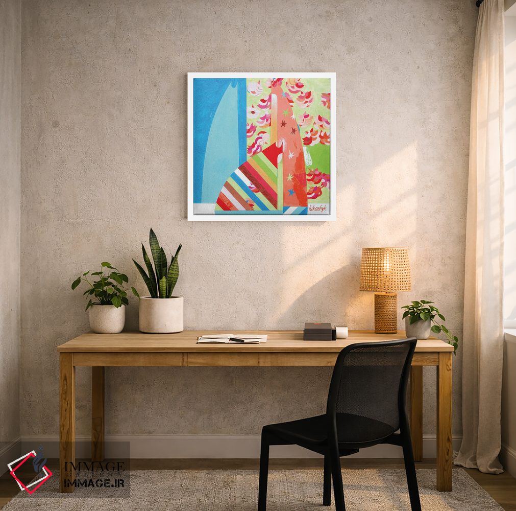 تابلو انتزاعی کنار درخت ساکورا اثر نلی لوکاشیک - D3W