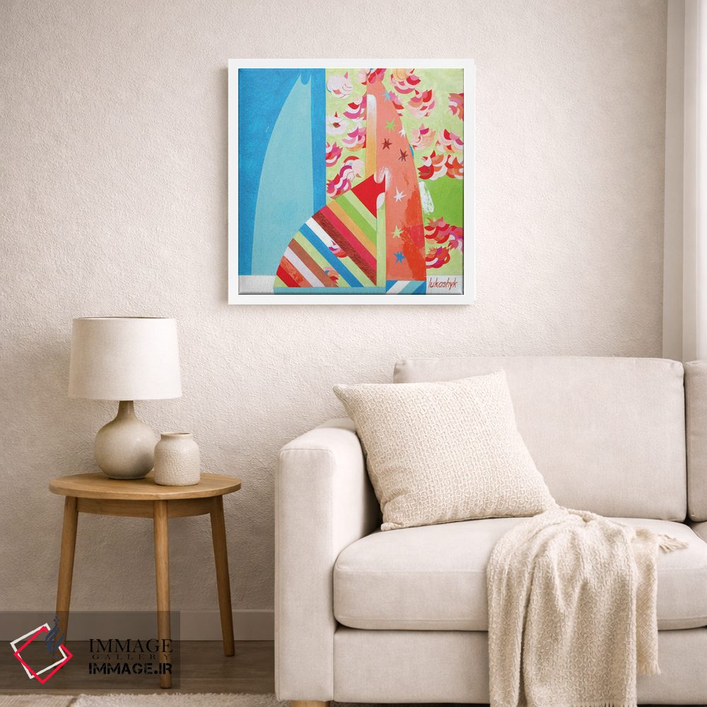 تابلو انتزاعی کنار درخت ساکورا اثر نلی لوکاشیک - D5W