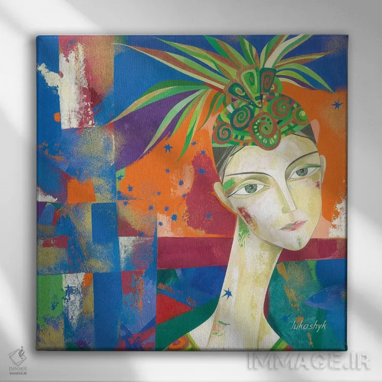 تابلو دکوراتیو در نور نورافکن ها ۱ اثر نلی لوکاشیک - نمای روبهرو روی دیوار