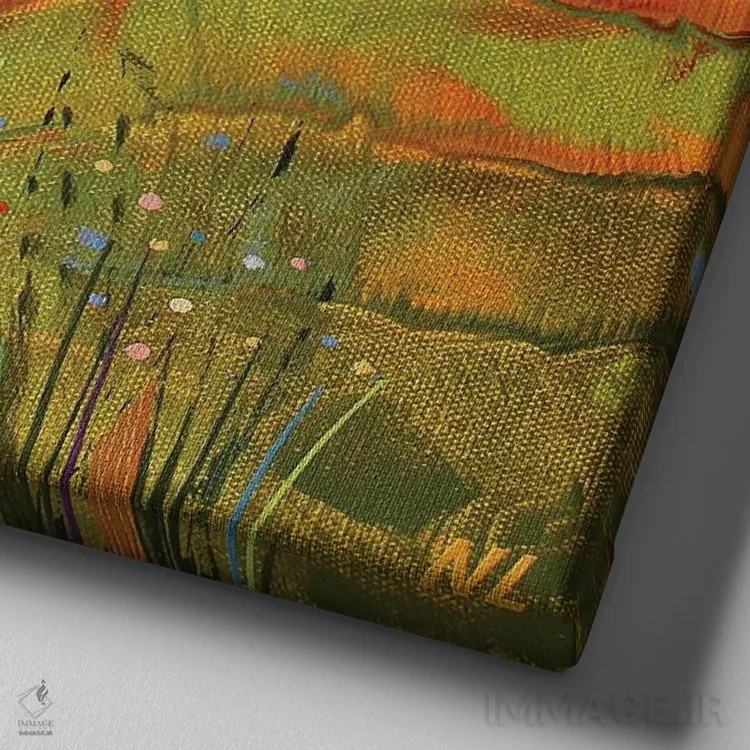 تابلو دکوراتیو چشم انداز شهر اثر نلی لوکاشیک - نمای نزدیک بافت بوم