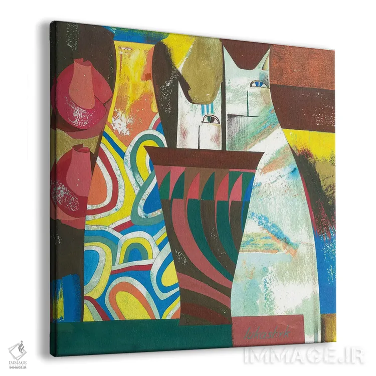 تابلو دکوراتیو بازی اثر نلی لوکاشیک - نمای پرسپکتیو محصول