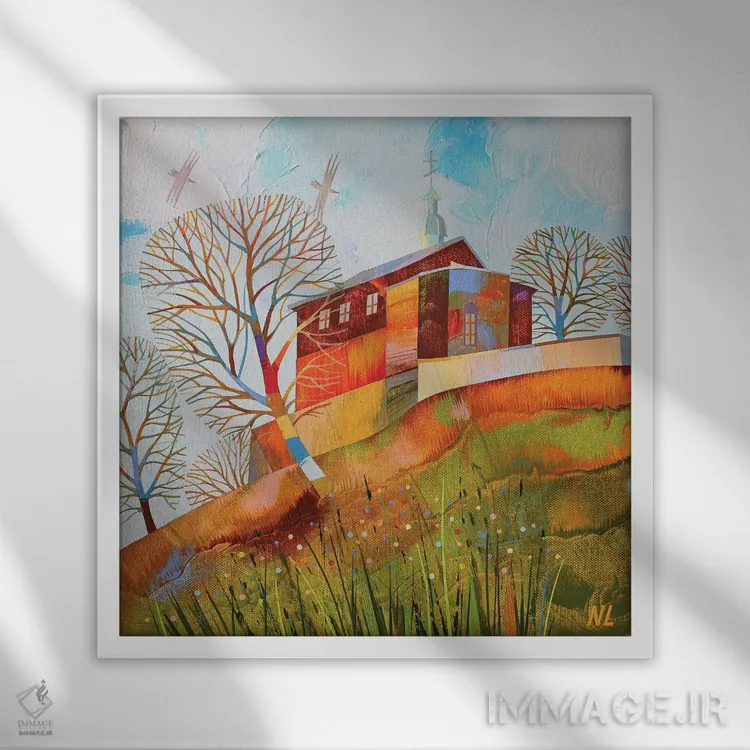 تابلو دکوراتیو چشم انداز شهر اثر نلی لوکاشیک - نمای قابدار سفید