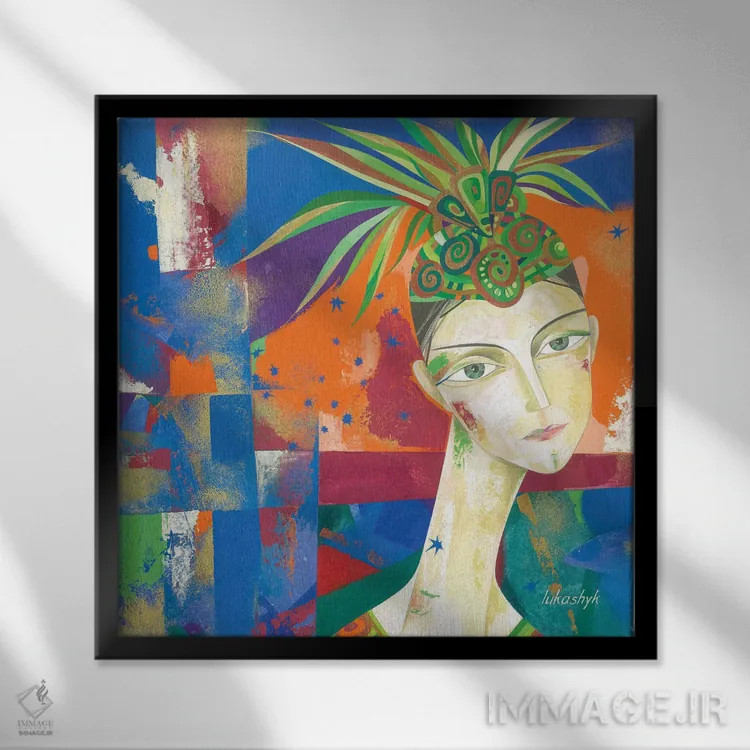 تابلو دکوراتیو در نور نورافکن ها ۱ اثر نلی لوکاشیک - نمای قابدار مشکی