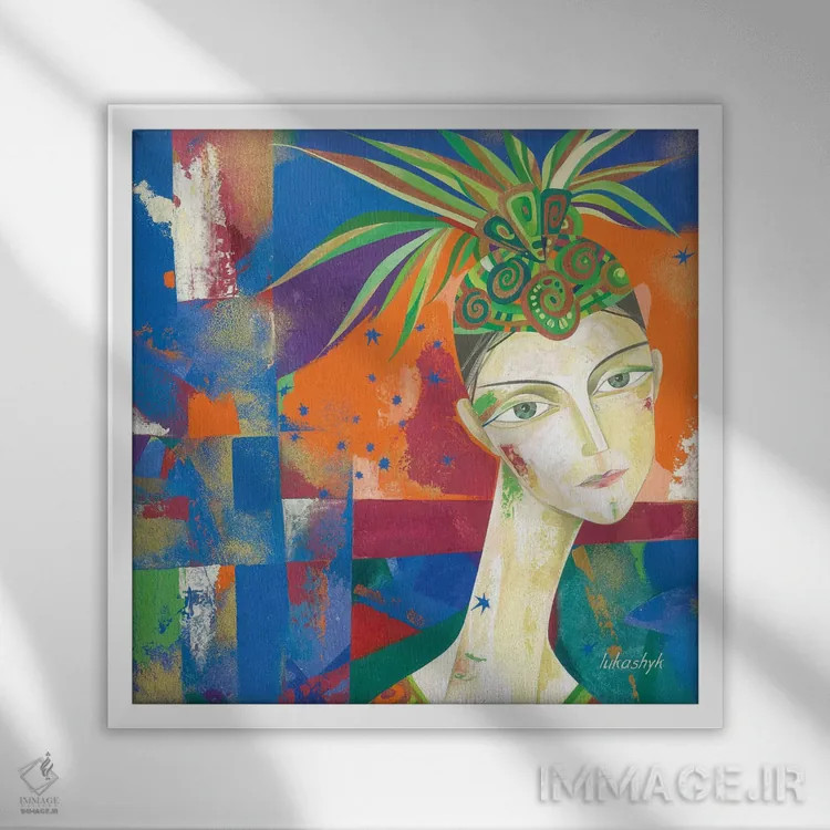 تابلو دکوراتیو در نور نورافکن ها ۱ اثر نلی لوکاشیک - نمای قابدار سفید