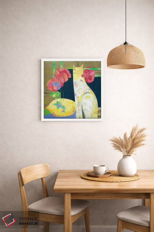 تابلو انتزاعی گربه مرکباتی اثر نلی لوکاشیک - D1W