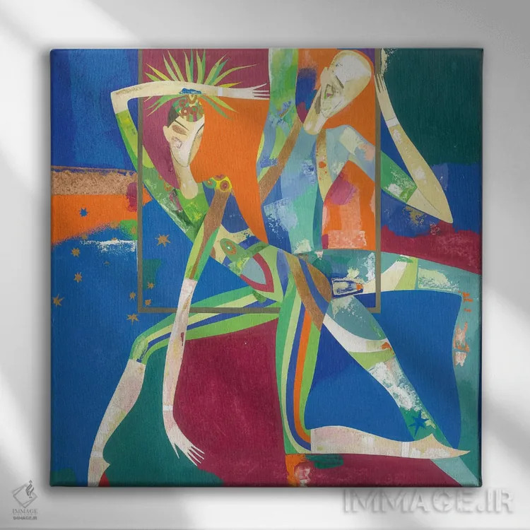 تابلو دکوراتیو در نور نورافکن ها ۲ اثر نلی لوکاشیک - نمای روبهرو روی دیوار