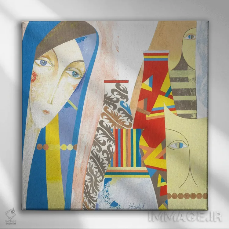 تابلو دکوراتیو نزدیک شادی اثر نلی لوکاشیک - نمای روبهرو روی دیوار