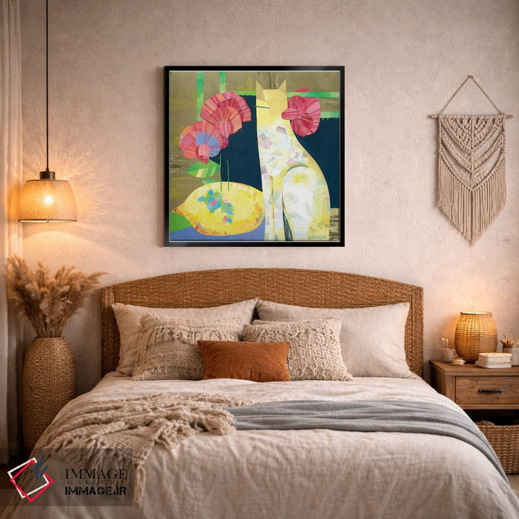 تابلو انتزاعی گربه مرکباتی اثر نلی لوکاشیک - D5B