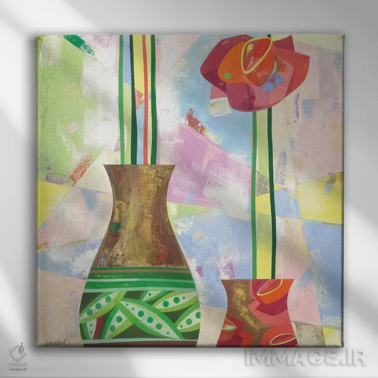 تابلو انتزاعی سوگیری یا تمایل اثر نلی لوکاشیک - نمای روبهرو روی دیوار