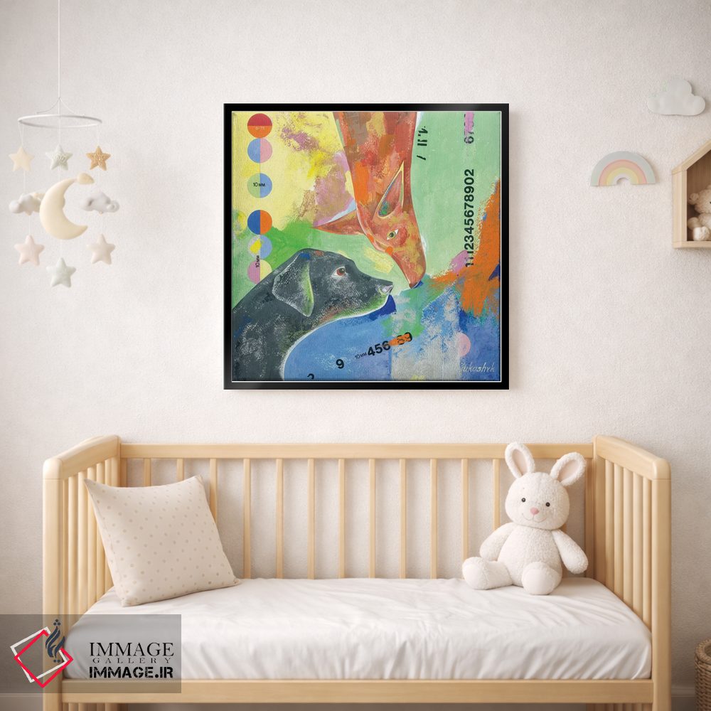 تابلو انتزاعی سگ هایی که دوست داریم اثر نلی لوکاشیک - D2B