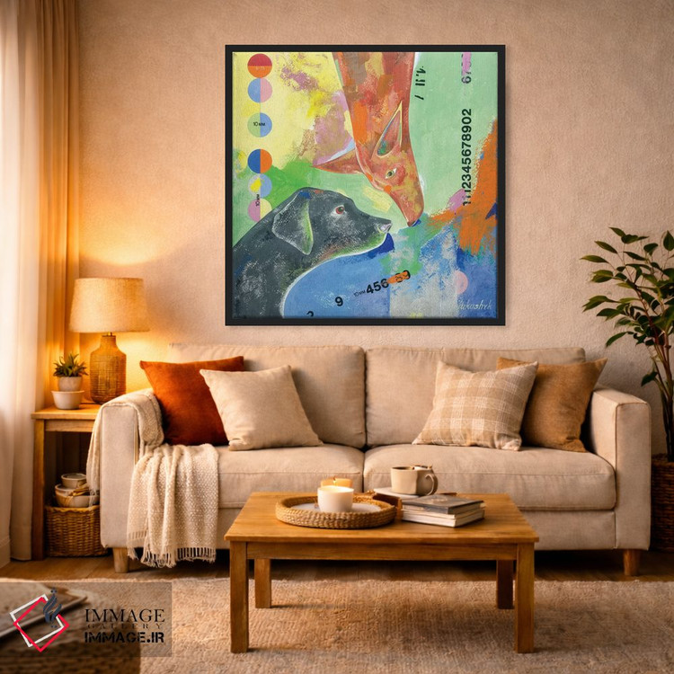 تابلو انتزاعی سگ هایی که دوست داریم اثر نلی لوکاشیک - D5B