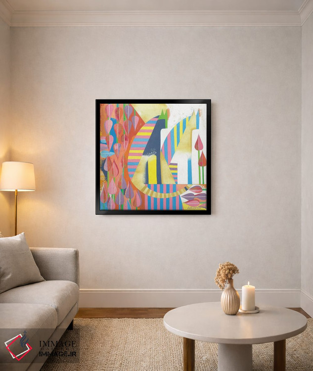 تابلو انتزاعی گربه های مصری اثر نلی لوکاشیک - D4B