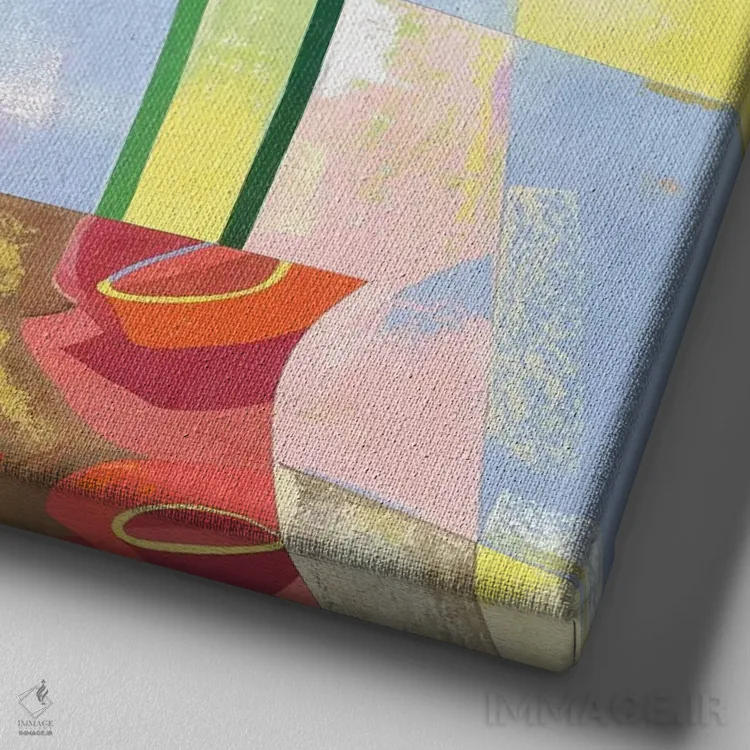 تابلو انتزاعی سوگیری یا تمایل اثر نلی لوکاشیک - نمای نزدیک بافت بوم