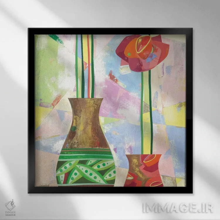 تابلو انتزاعی سوگیری یا تمایل اثر نلی لوکاشیک - نمای قابدار مشکی