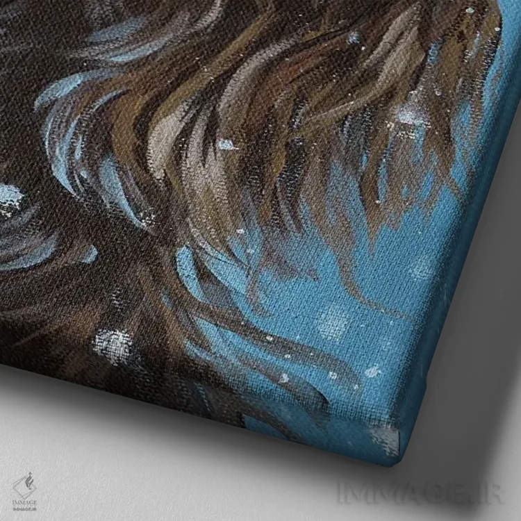 تابلو دکوراتیو هاوانیز در حال گرفتن دانه های برف اثر لینزی کیوی - نمای نزدیک بافت بوم