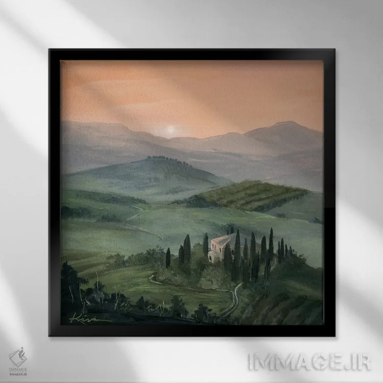 تابلو دکوراتیو توسکانی اثر لینزی کیوی - نمای قابدار مشکی