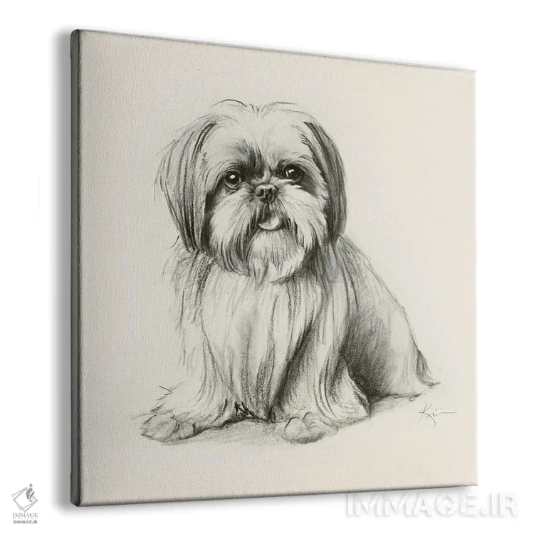 تابلو دکوراتیو طرح اسکچ شی هتزو اثر لینزی کیوی - نمای پرسپکتیو محصول