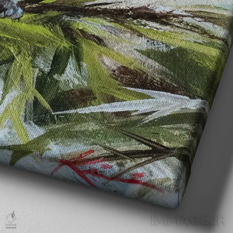 تابلو دکوراتیو کارباورال اثر لینزی کیوی - نمای نزدیک بافت بوم