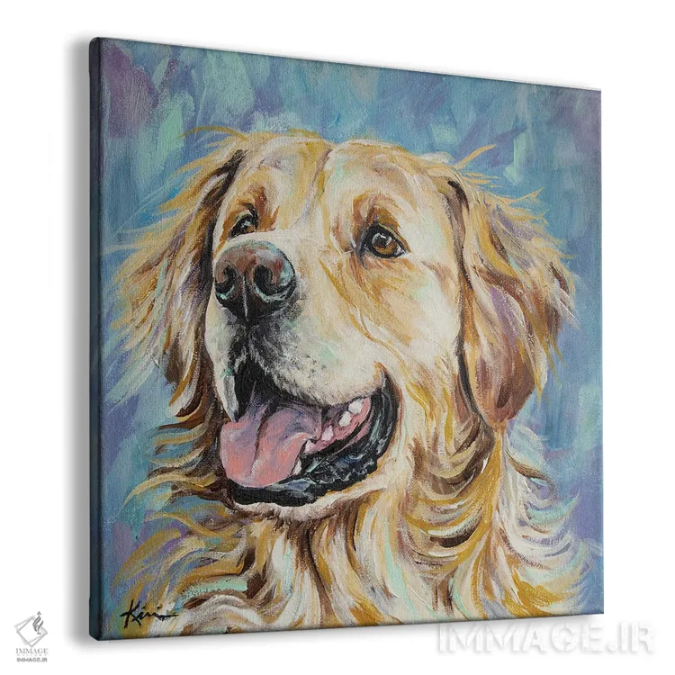 تابلو دکوراتیو گلدن رتریور اثر لینزی کیوی - نمای پرسپکتیو محصول