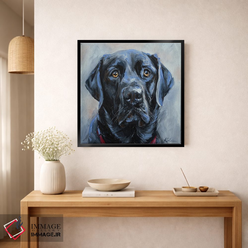 تابلو دکوراتیو لابرادور سیاه ۲ اثر لینزی کیوی - D2B
