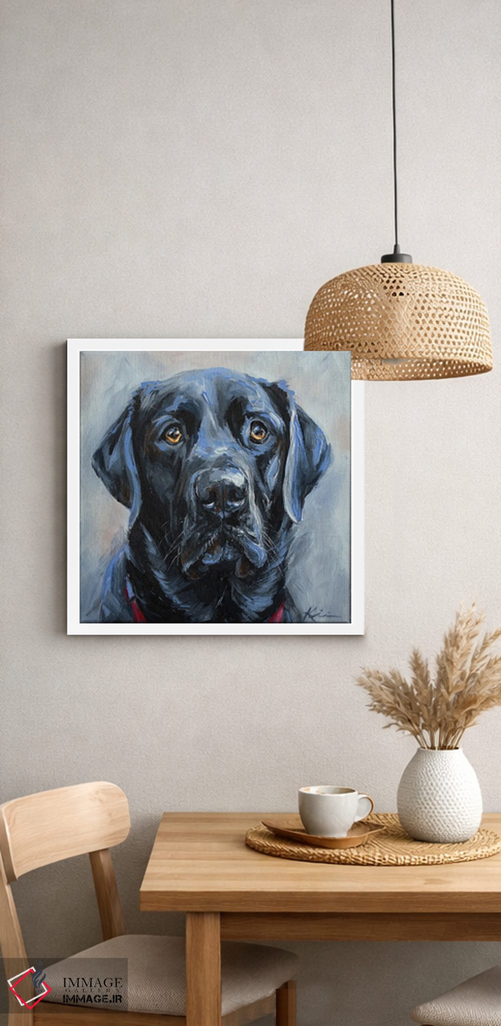 تابلو دکوراتیو لابرادور سیاه ۲ اثر لینزی کیوی - D4W