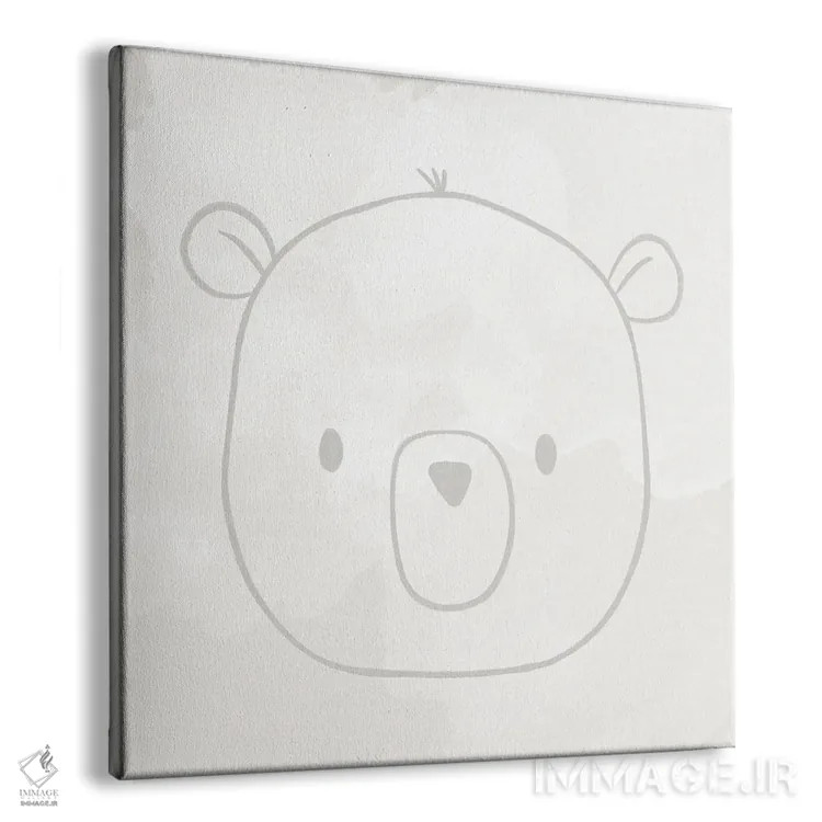 تابلو مینیمال خرس نرم و بامزه اثر لیدی لوئیز دیزاینز - نمای پرسپکتیو محصول