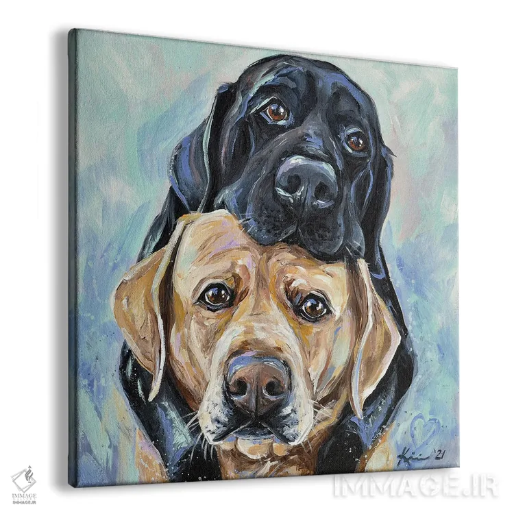 تابلو دکوراتیو عشق توله سگ ها اثر لینزی کیوی - نمای پرسپکتیو محصول