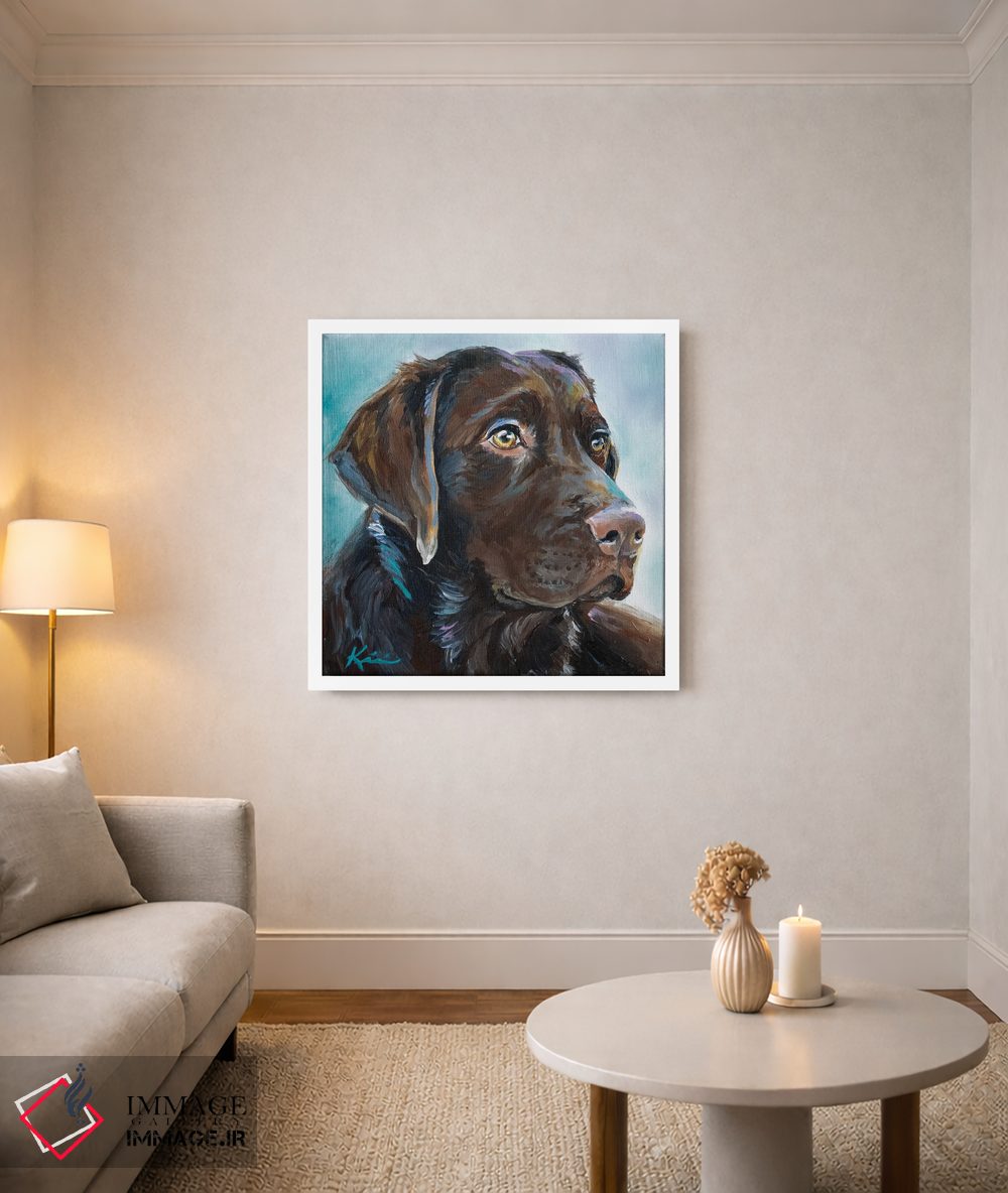 تابلو دکوراتیو لابرادور شکلاتی ۳ اثر لینزی کیوی - D3W