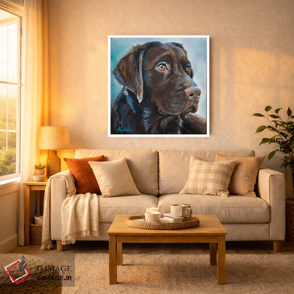 تابلو دکوراتیو لابرادور شکلاتی ۳ اثر لینزی کیوی - D2W