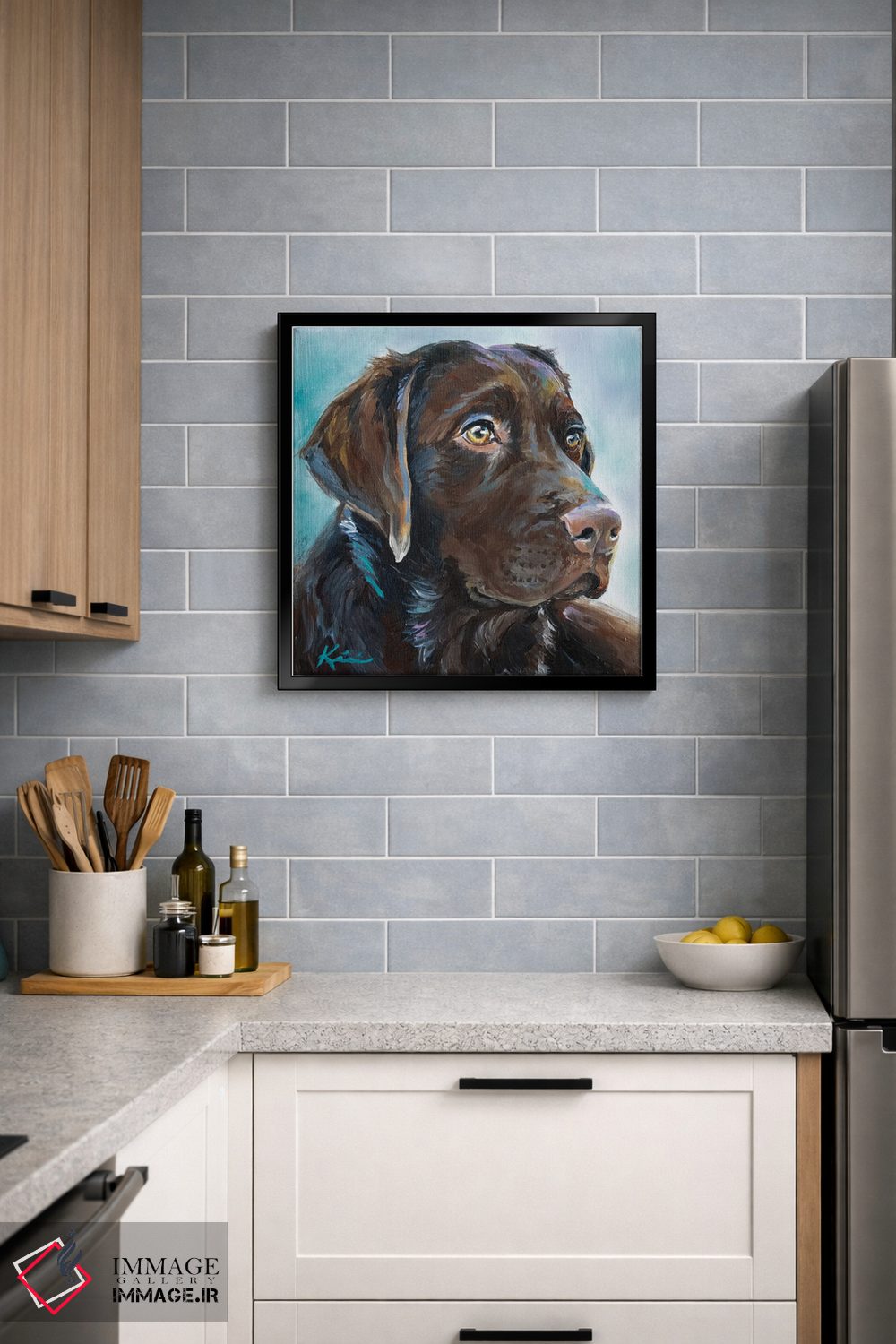 تابلو دکوراتیو لابرادور شکلاتی ۳ اثر لینزی کیوی - D4B