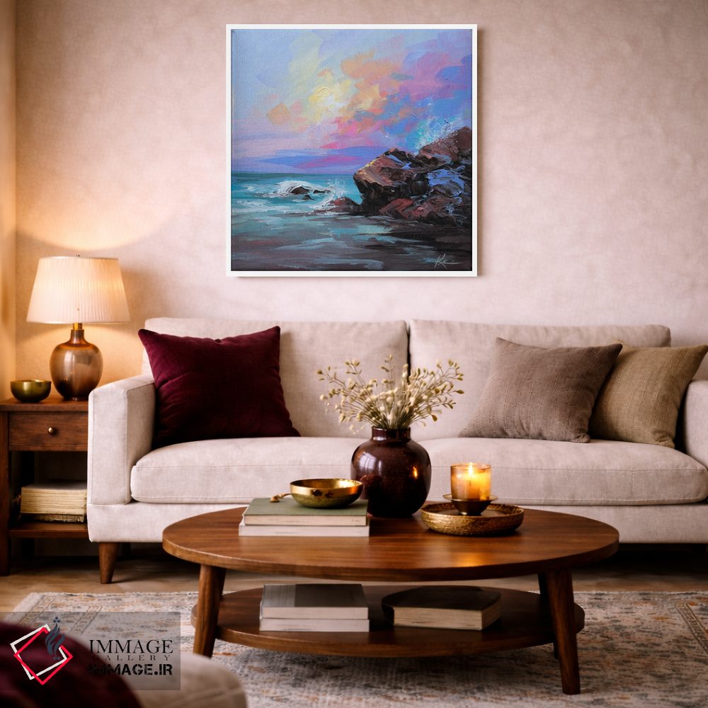 تابلو انتزاعی ساحل آب نباتی اثر لینزی کیوی - D1W