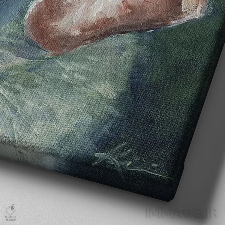 تابلو دکوراتیو لابرادور زرد اثر لینزی کیوی - نمای نزدیک بافت بوم