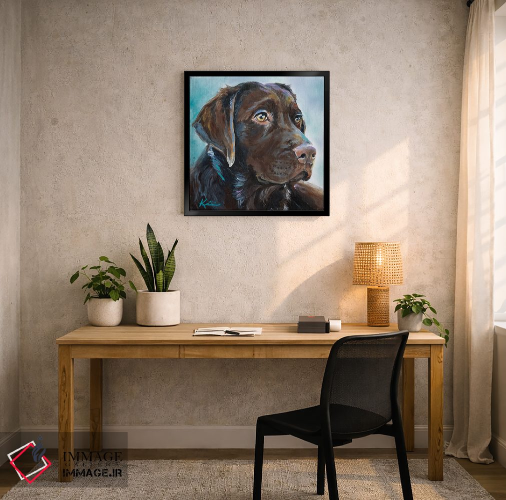 تابلو دکوراتیو لابرادور شکلاتی ۳ اثر لینزی کیوی - D6B