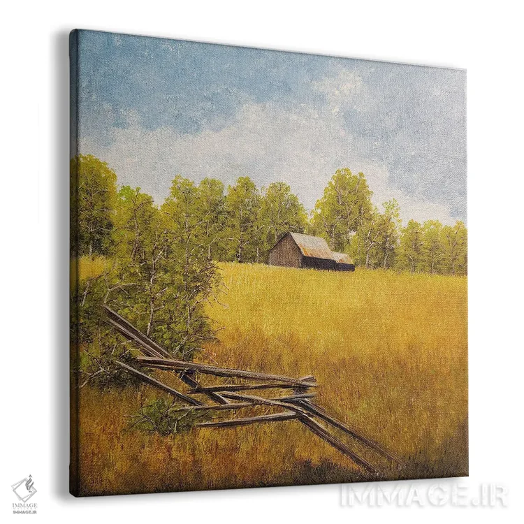 تابلو دکوراتیو نرده قدیمی چوبی اثر شریل میلر لکی - نمای پرسپکتیو محصول