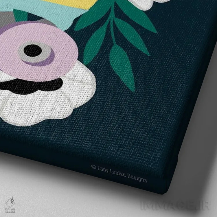 تابلو دکوراتیو اسکیت رولر رترو شماره یک اثر لیدی لوئیز دیزاینز - نمای نزدیک بافت بوم