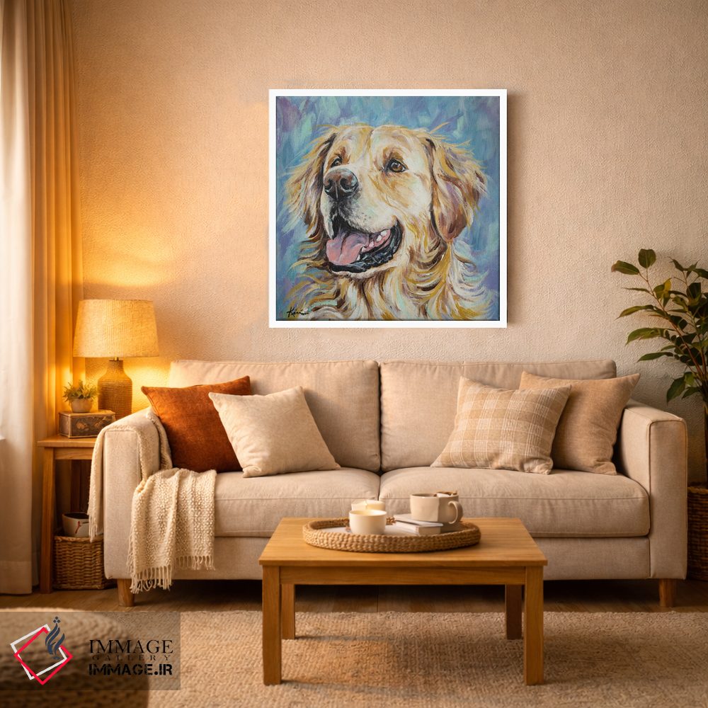 تابلو دکوراتیو گلدن رتریور اثر لینزی کیوی - D4W