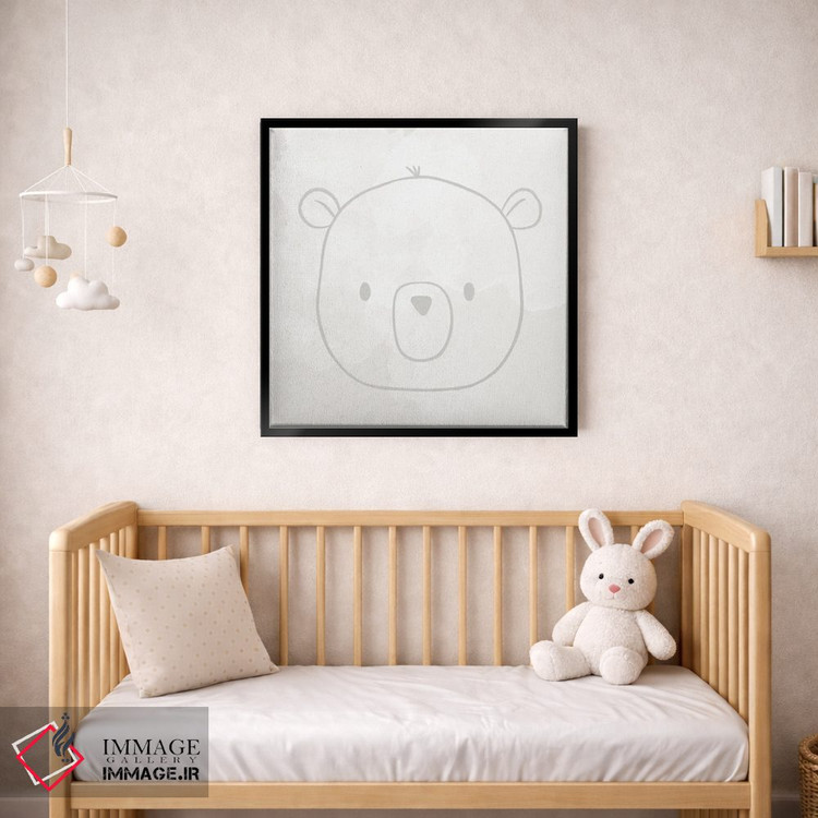 تابلو مینیمال خرس نرم و بامزه اثر لیدی لوئیز دیزاینز - D2B